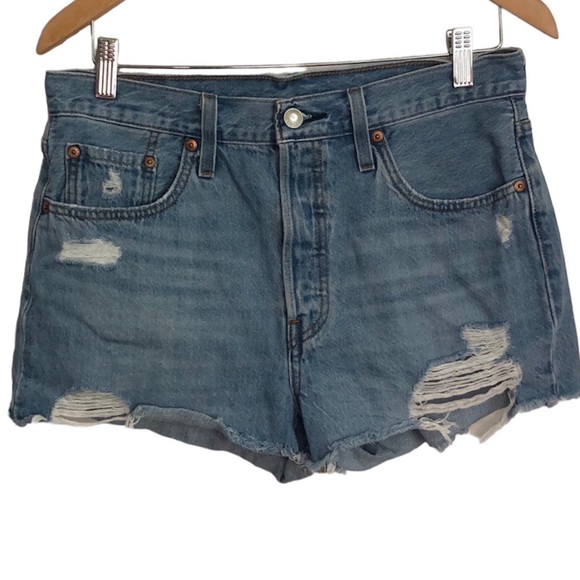 Levi's Pants - Levi’s 501 distressed button fly high rise shorts